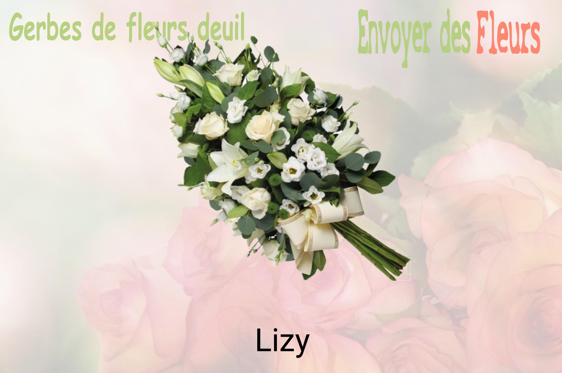 Gerbe de fleurs de deuil livrée à Lizy